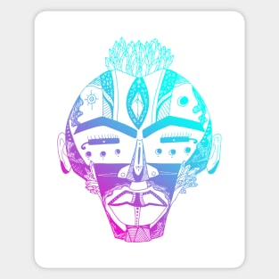 Dual Color African Mask 4 Sticker